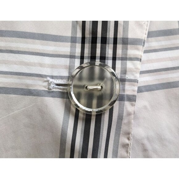 Vintage 90s DONNA DEGNAN Cream & Gray Plaid Windbreaker Blazer Size 10 - Picture 6 of 11